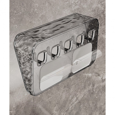 Raft de Depozitare cu Carlig, , Pentru Chei, Bijuterii, 20.3 x 4.6 x 10.3 cm, Gri [2]