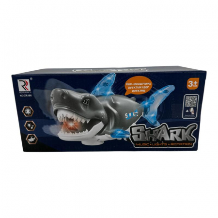 Rechin interactiv pentru copii – lumini LED, cap rotativ, ABS non-toxic, jucarie cu baterii, Calitate Superioara,  [6]