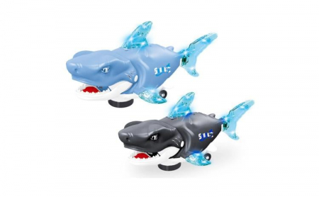 Rechin interactiv pentru copii – lumini LED, cap rotativ, ABS non-toxic, jucarie cu baterii, Calitate Superioara,  [1]