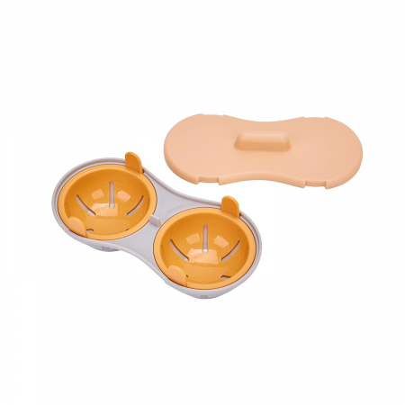 Articole pentru Casa Engros - Recipient Dublu pentru Oua, , din Plastic , pentru Gatit la Microunde, 22 x 11.8 x 8 cm, Portocaliu