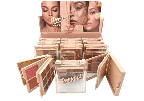 Ingrijire personala si cosmetice Engros - Romantic Color - Perfect Make-Up Kit | Paletă 9 Farduri + 4 Blush-uri pentru Machiaj Complet 