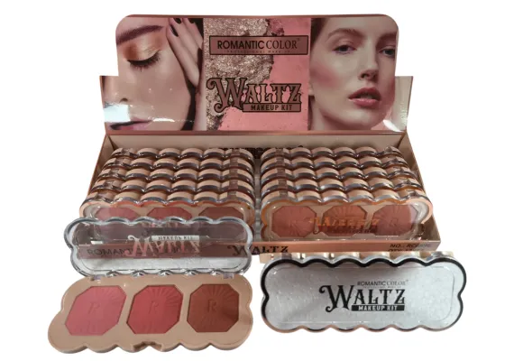 Produse pentru Fata Engros - Romantic Color Waltz – Kit Machiaj cu 3 Culori Blush | Fard de Obraji Pigmentat & Catifelat 