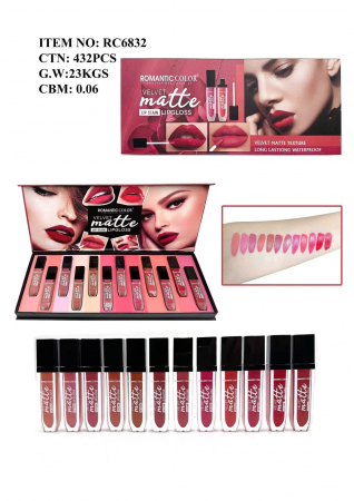 Ruj Lichid Mat Velvet Romantic Color – 12 Nuante, Waterproof, Rezistență Îndelungată  [2]