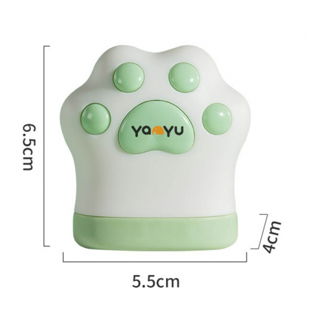 Ruleta Portabila, , Ruleta mini pentru Copii, Model Labuta de Pisica, cu Prindere, pentru Masurat Diametrul, 5.5 x 6.5 cm, Banda 1.5m, Verde [1]