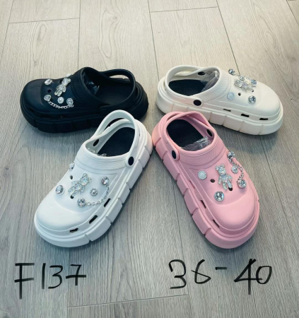 Saboti pentru Dama , model Fashion accesorizat, turnat F137, diverse culori [1]
