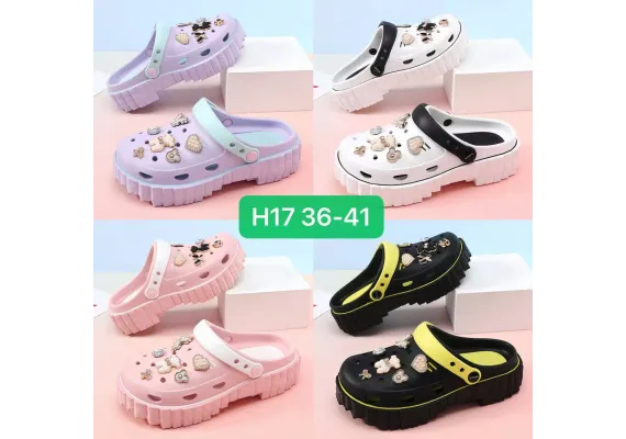 Haine si accesorii Engros - Saboti pentru damă, model turnat confortabil, accesorizat cu strasuri mari, culori combinate, mărimi 36-41, 