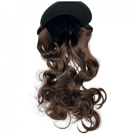 Sapca cu Peruca Saten Ondulat – Look Natural, Urban, Cosplay, Fashion – Lungime Plete ~55cm,  [2]