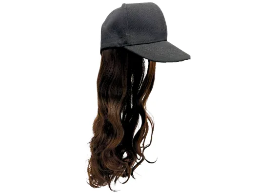 Produse pentru par Engros - Sapca cu Peruca Saten Ondulat – Look Natural, Urban, Cosplay, Fashion – Lungime Plete ~55cm, 