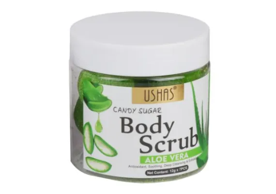 Ingrijire personala si cosmetice Engros - Scrub de Corp USHAS Candy Sugar cu Aloe Vera 12g x 7 buc – Exfoliere Blândă și Hidratare Intensă 