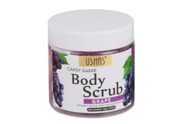 Ingrijire personala si cosmetice Engros - Scrub de Corp USHAS Candy Sugar cu Struguri 12g x 7 buc – Exfoliere Delicată și Revitalizare 