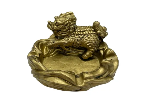Articole pentru Casa Engros - Scrumiera feng shui cu dragon 12cm – decor din rasina pentru noroc, protectie si energie pozitiva, 