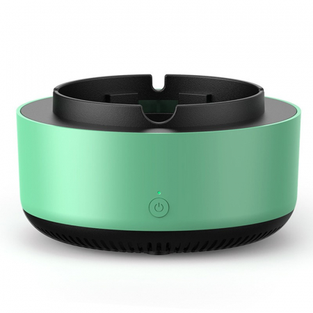 Articole pentru Casa Engros - Scrumiera Multifunctionala cu Absorbtie, , Incarcare USB, cu Purificator de Aer, Scrumiera cu Absorbtie Fum, 14,5 x 14 x 7,5 cm, Verde