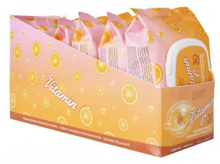 Șervețele Demachiante USHAS Vitamin C Make-Up Remover – 30 Bucăți cu Vitamina C pentru o Curățare Revitalizantă  [3]