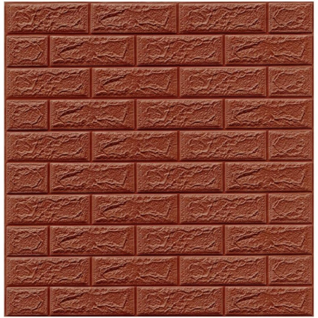 Set 10 Placi Tapet 3D, , 35 x 38 cm, Grosime 3 mm, din Polietilena, Model Caramida, Suprafata acoperita 1.33 mp, Maro [1]