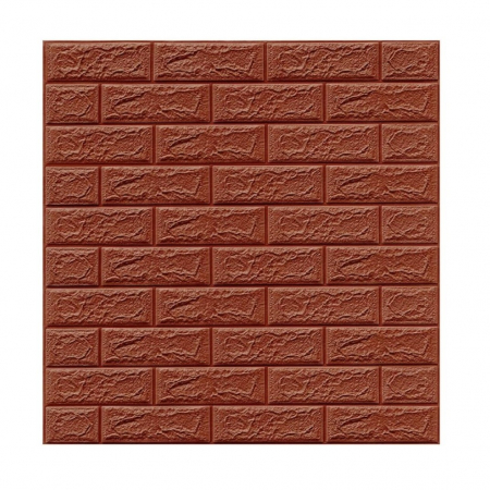 Tapet 3D Autoadeziv Engros - Set 10 Placi Tapet 3D, , 70 x 77 cm, Grosime 3 mm, din Polietilena, Model Caramida, Suprafata acoperita 5.3 mp, Maro