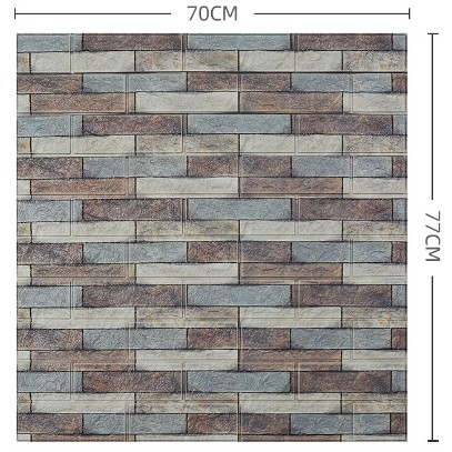 Set 10 Placi Tapet 3D, , 70 x 77 cm, Grosime 3 mm, din Polietilena, Model Caramida, Suprafata acoperita 5.3 mp, Piatra Colorata [1]