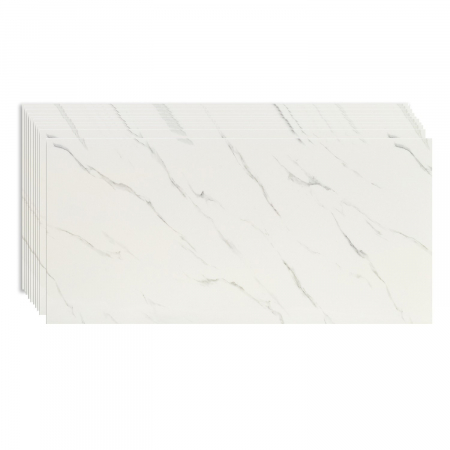 Set 10 Placi Tapet, , 60 x 30 cm, Grosime 1.5 mm, din PVC, Model Imitatie de Marmura, Suprafata acoperita 1.8 mp, Alb [2]