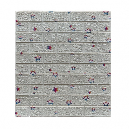 Articole pentru Casa Engros - Set 10 Stickere de Perete, , Autoadezive, 70 x 77 cm, Suprafata Acoperita 5.3 mp, din PVC, Model Stelute Curcubeu, Alb