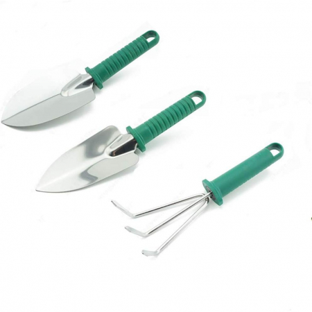 Set 10 Unelte de Gradina, , pentru Plantare Prelucrare Sol si Ingrijire Plante, Manere Verzi, Material PVC si Otel Inoxidabil, Cutie Inclusa, 37x28x7 cm, Negru [4]