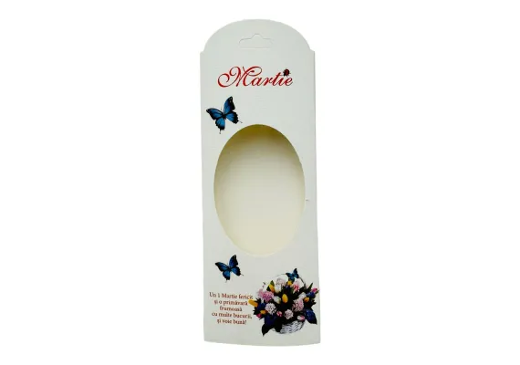 Bacanie Engros - Set 100 Cartoane pentru Martisoare, cu fereastra, 13.5×5cm 