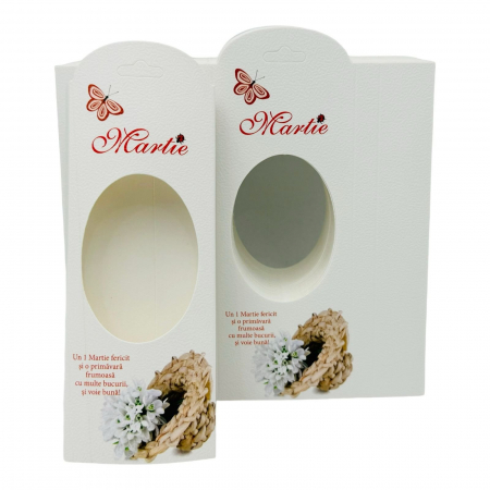 Set 100 Cartoane pentru Martisoare, cu fereastra, 13.5×5cm  [1]