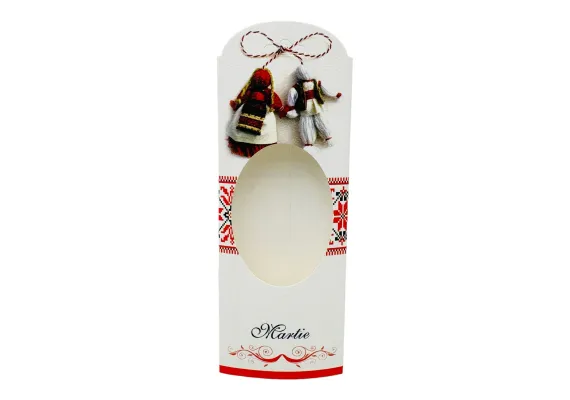 Bacanie Engros - Set 100 Cartoane pentru Martisoare, cu fereastra, 13.5×5cm 