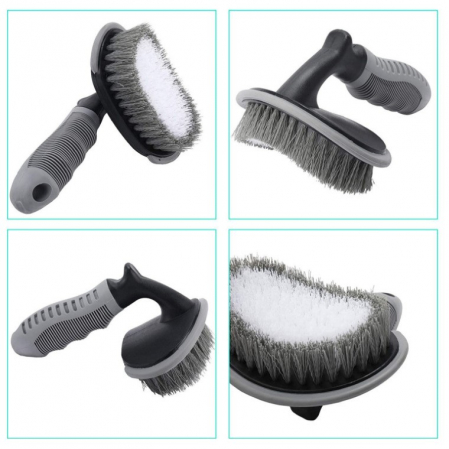 Set 12 Accesorii pentru Curatare Auto, , Interior si Exterior, Curatare Jante, Cauciucuri, Gri [4]