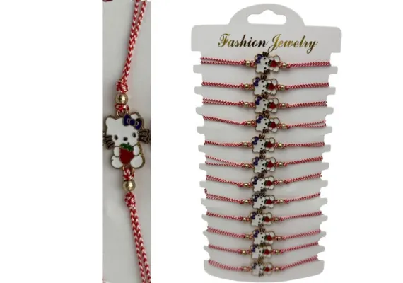 Bacanie Engros - Set 12 Bratari Martisor cu snur reglabil, Pisicuta Adorabila,  