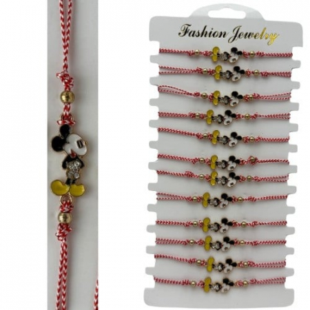 Set 12 Bratari Martisor cu snur reglabil, Soricel Simpatic,   [1]