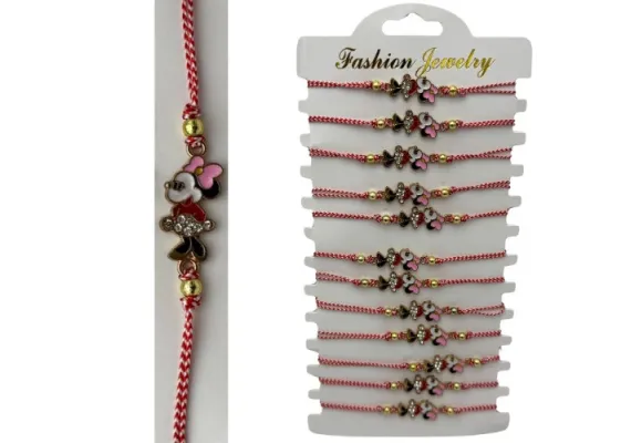 Bacanie Engros - Set 12 Bratari Martisor cu snur reglabil, Soricica Adorabila,  