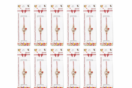 Set 12 bratari martisor cu trifoi si buburuza, simbol noroc, snur reglabil alb-rosu [4]