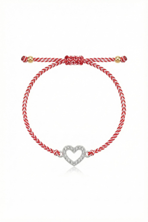 Set 12 bratari Martisor reglabile, Inima argintie cu cristale, Cadou 1 Martie [1]