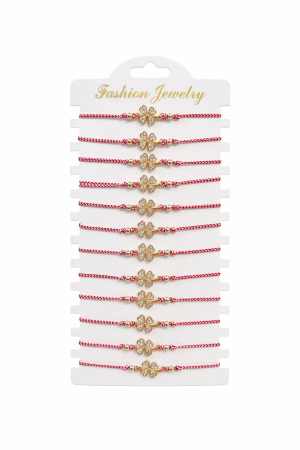 Set 12 bratari Martisor reglabile, Trifoi cu cristale, Cadou 1 Martie [1]