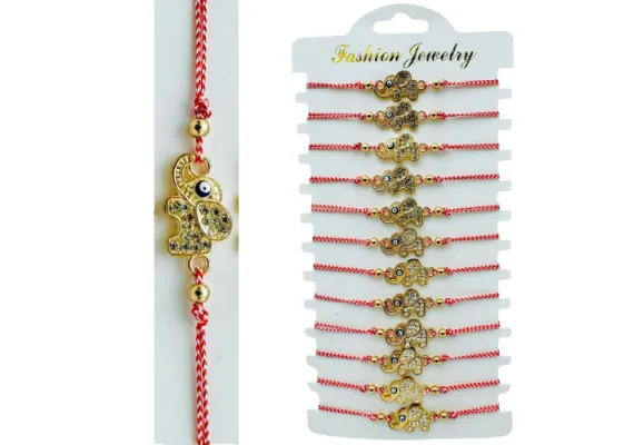 Bacanie Engros - Set 12 Bratari reglabile Martisor, Elefant Norocos, model 2025,  