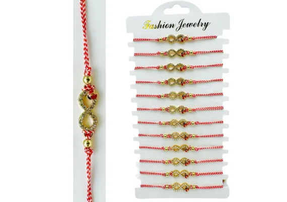 Bacanie Engros - Set 12 Bratari reglabile Martisor, Infinity Love, model 2025,  