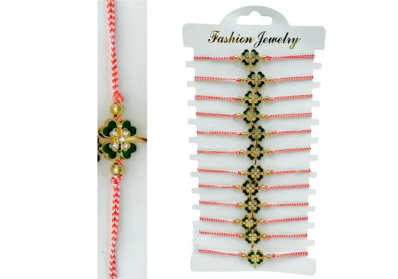 Bacanie Engros - Set 12 Bratari reglabile Martisor, Trifoi Norocos, model 2025,  