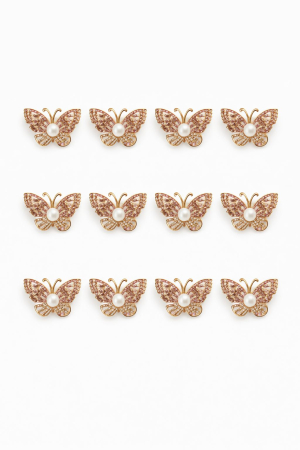 Set 12 brose Martisor, 5 cm, Fluture cu cristale, Cadou 1 Martie [1]