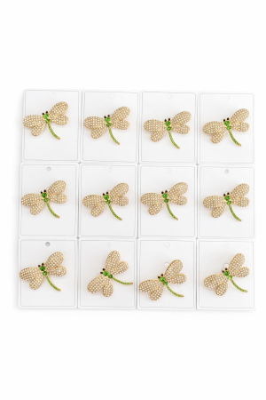 Set 12 Brose Martisor, 5 cm, Libelula cu cristale, Cadou 1 Martie [1]