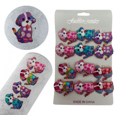 Set 12 brose Martisor, Catelusi dragalasi multicolori, editie 2025  [1]