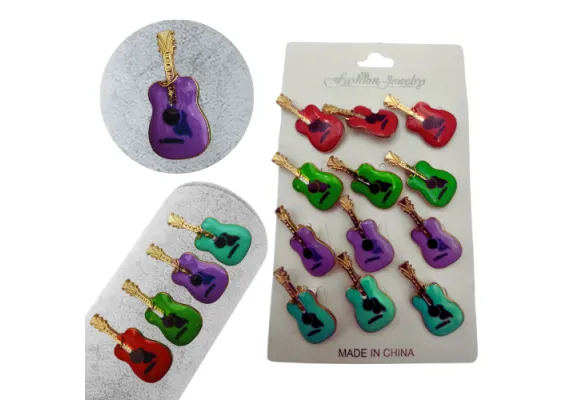 Bacanie Engros - Set 12 brose Martisor, Chitara diverse culori, editie 2025 