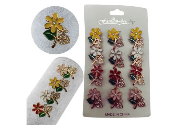 Bacanie Engros - Set 12 brose Martisor, Floricele superbe diverse culori, editie 2025 
