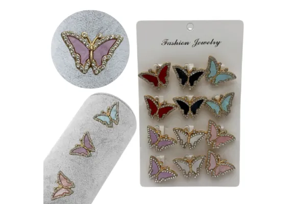 Bacanie Engros - Set 12 brose Martisor, Fluturi dragalasi diverse culori, editie 2025 