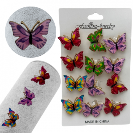 Set 12 brose Martisor, Fluturi dragalasi multicolori, editie 2025  [1]