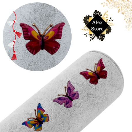Set 12 brose Martisor, Fluturi dragalasi multicolori, editie 2025  [3]