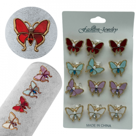 Set 12 brose Martisor, Fluturi dragalasi viu colorati, editie 2025  [2]