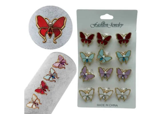 Bacanie Engros - Set 12 brose Martisor, Fluturi dragalasi viu colorati, editie 2025 