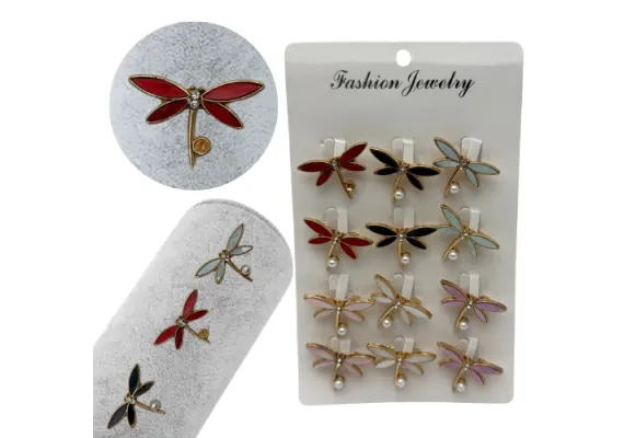 Bacanie Engros - Set 12 brose Martisor, Libelula colorata diverse culori, editie 2025 