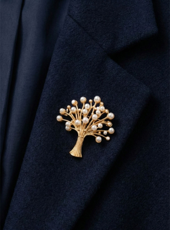 Set 12 brose Martisor pe carton prezentare, 17x10 cm, Cadou 1 Martie, Copacul vietii [2]