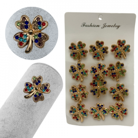 Set 12 brose Martisor, Trifoiasi cu pietricele colorate, editie 2025  [1]
