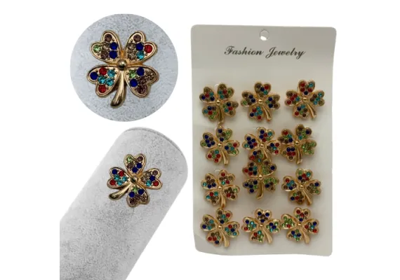 Bacanie Engros - Set 12 brose Martisor, Trifoiasi cu pietricele colorate, editie 2025 
